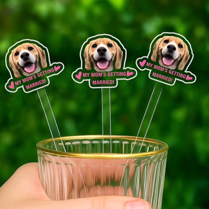 Personalized 50 pcs Double-Sided Wedding Pet Stir Sticks, Custom Dog Cat Stir by FamiTrendz