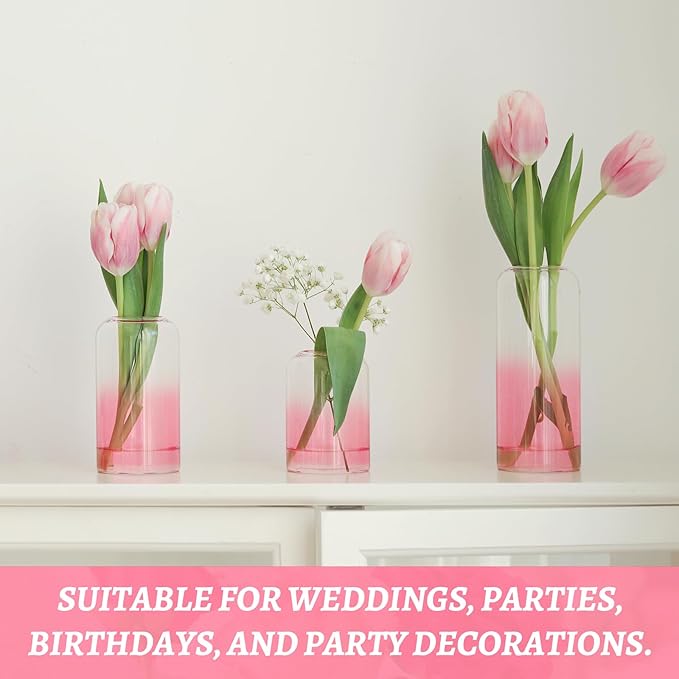 24Pcs Pink Bud Vases, Glass Flower Vase - Image 5