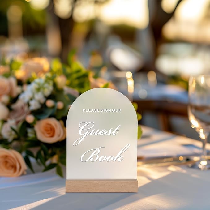 Wedding Guest Book Sign for Ceremony and Reception, Acrylic Wedding Signs - Image 7