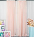 DUOBAO Peach Voile Curtains 2 Panels, Rod Pocket, Living Room Drape, Sheer by DUOBAO