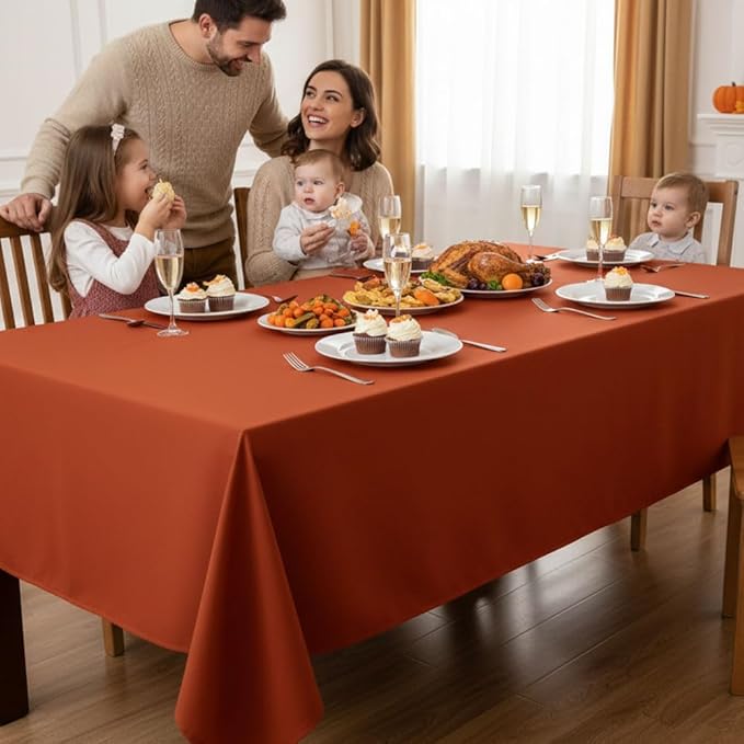 Fitable Rust Rectangle Tablecloths - Image 3