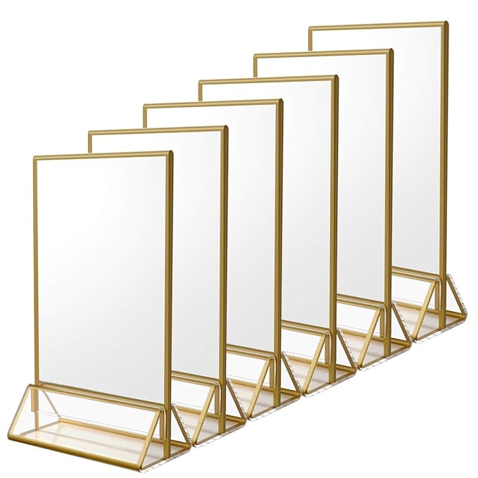 NIUBEE 6Pack 4 x 6 Clear Acrylic Sign Holder by NIUBEE