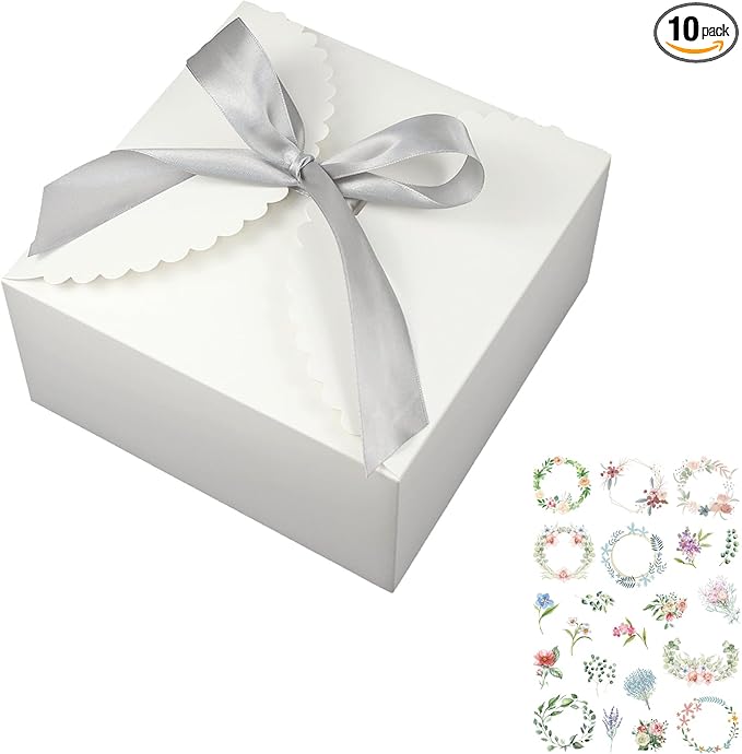WEWILUCK Large White Gift Box, 10 Pack Decorative Gift Boxes by WEWILUCK