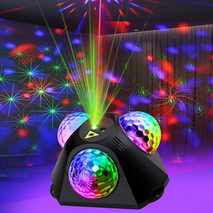 Disco Ball Lights for Parties, Party Dj Lights 3 Magic Ball Sound Activated by Unknown