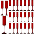 24 Pieces Red Champagne Flutes 6 OZ Straight Sided Wine Glasses Champagne Long by Unknown
