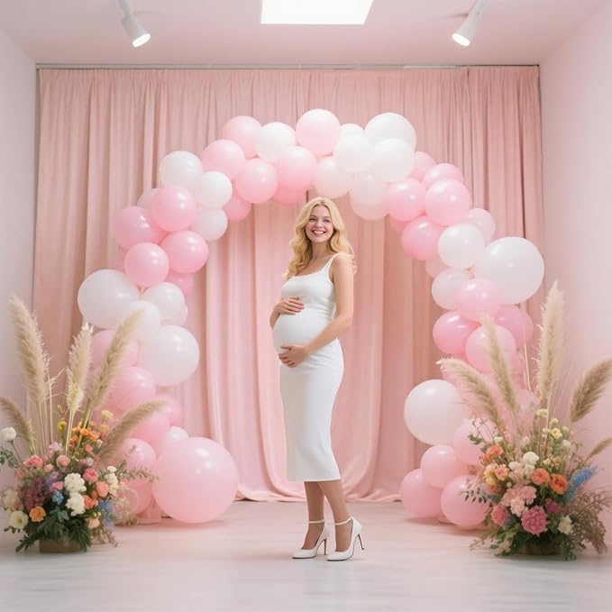 Sugargirl 10x10FT Blush Pink Backdrop Curtains Polyester Photo Backdrop Drapes - Image 8