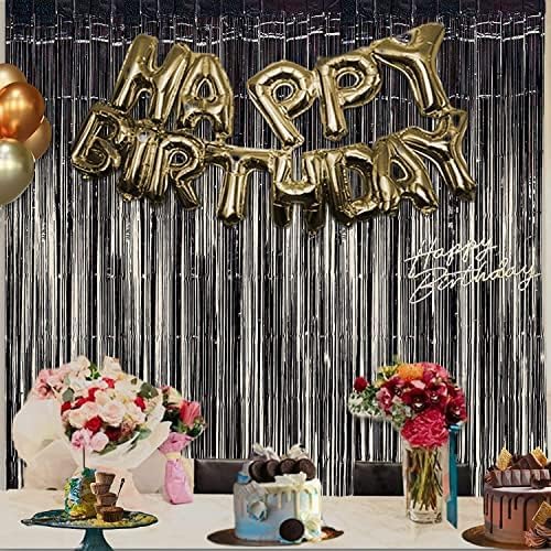 BRAVESHINE Black Halloweens Party Foil Fringe Curtains - Image 5