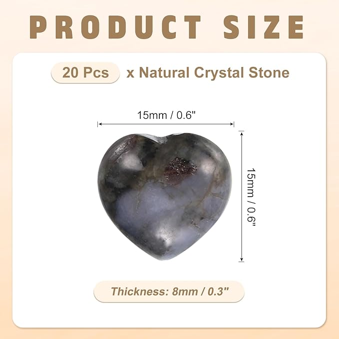 PATIKIL 20 Pcs Natural Heart Shaped Crystal Stone, 0.6 Inch Mini Polished Love - Image 2