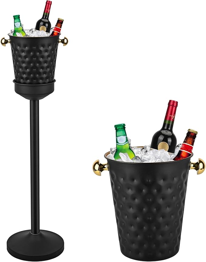 Champagne Bucket with Stand, 5L Ice Bucket with Stand, Wine Chiller Bucket by ExGizmo