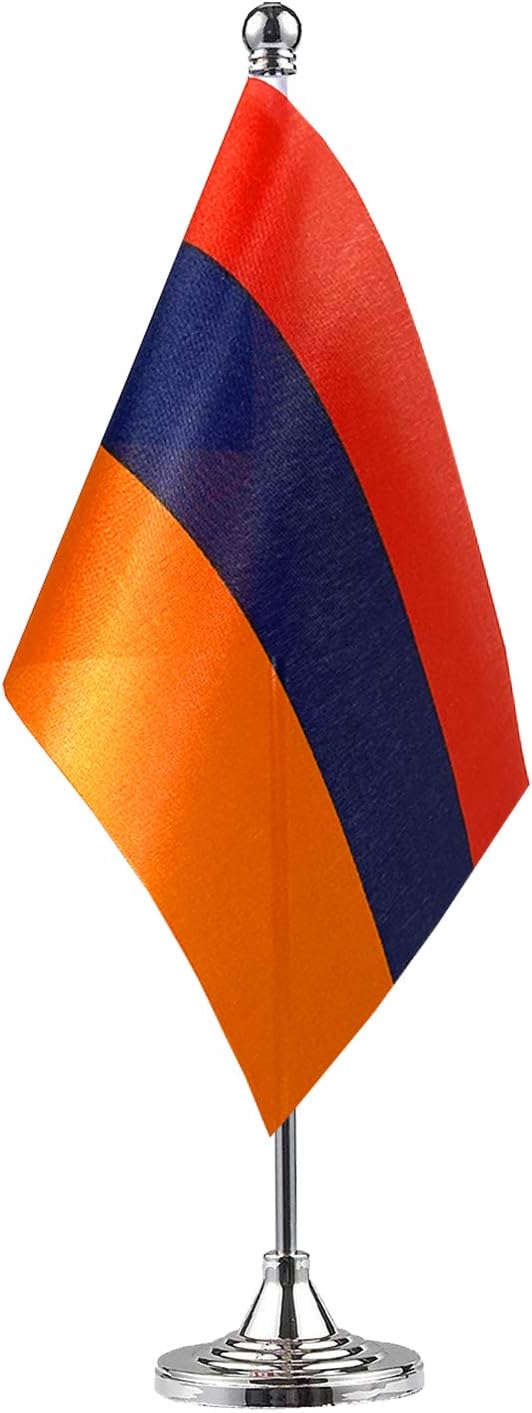 GentleGirl.USA Armenia Table Flags, Stick Small Mini Armenian Flag Office Desk by GentleGirl