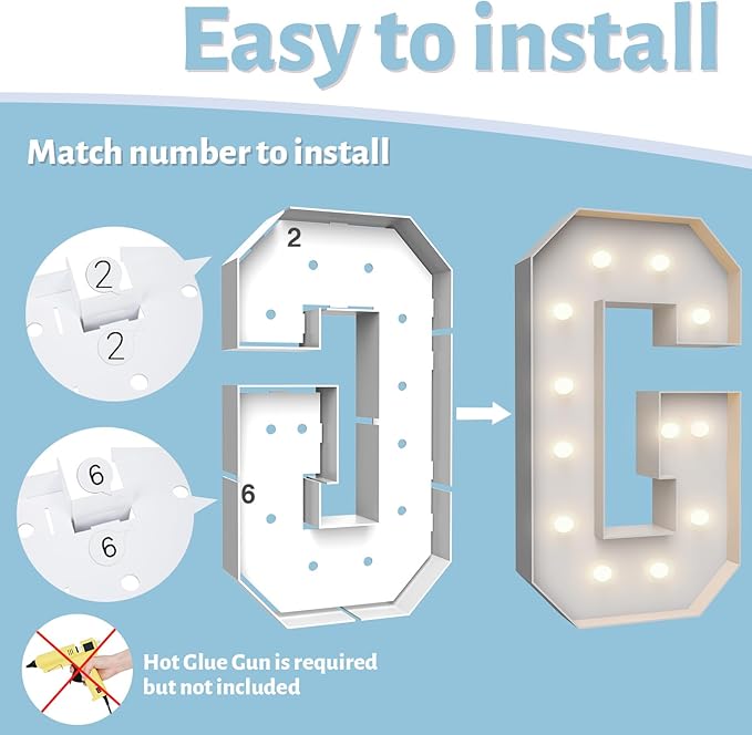 4FT Marquee Light Up Letters G, Party Decoration Large Marquee Light Up Letters - Image 4