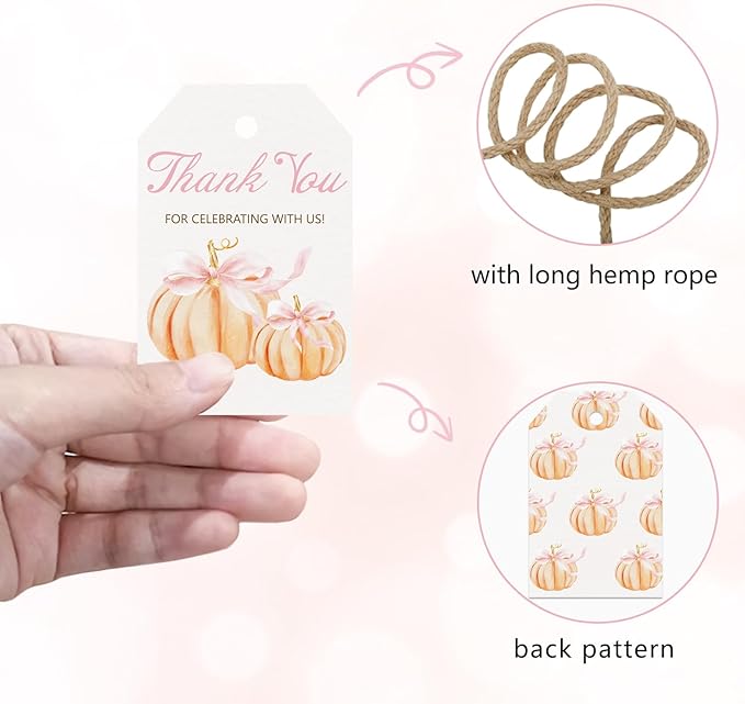50pcs Little Pumpkin Thank You Tags - Image 3