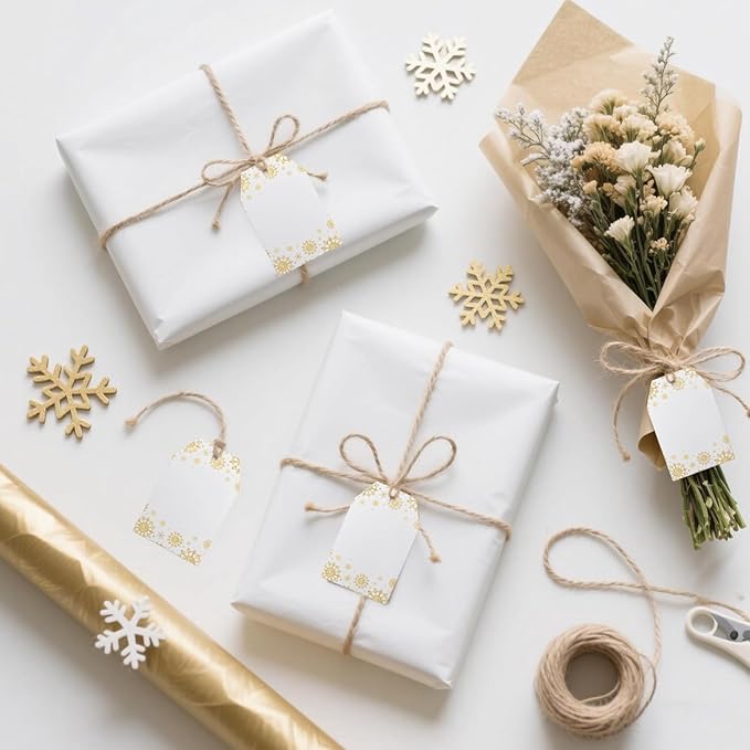 100Pcs Golden Snowflakes Gift Tags - Image 5