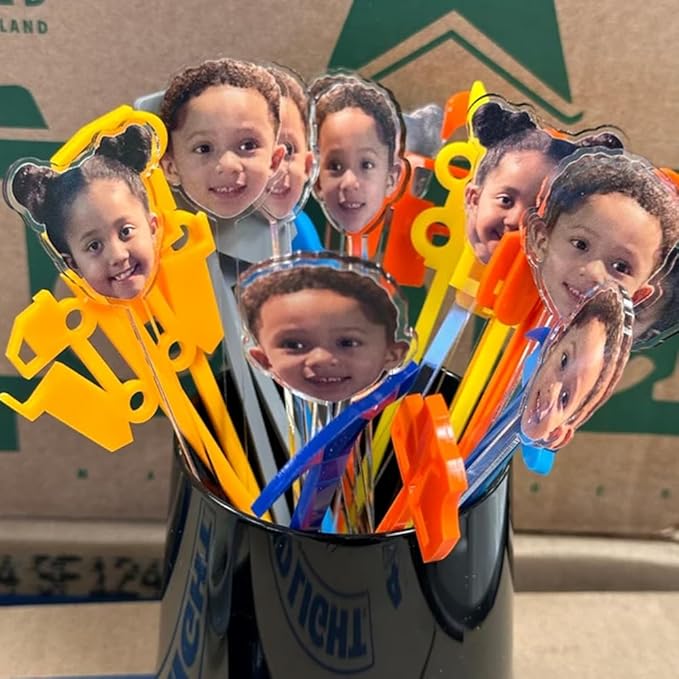 Personalized Pack 50pcs Printed Face Stir Sticks, Dog/Cat/Face/Logo Acrylic - Image 4
