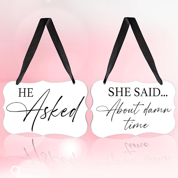 2 Pcs Acrylic Wedding Sign, Ring Bearer Sign, Rustic Wedding Decor Signs by Unknown