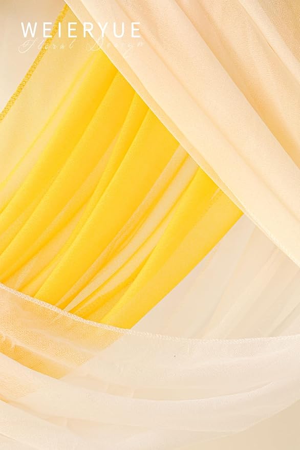 Deluxe Yellow Artificial Wedding Arch Flowers - Image 5