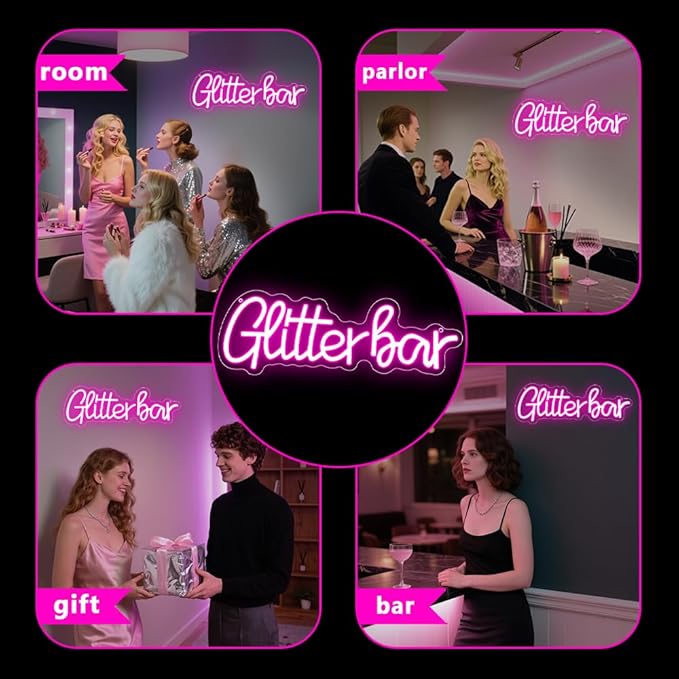 Glitter Bar Neon Sign, Bar Signs - Image 2