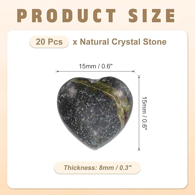 PATIKIL 20 Pcs Natural Heart Shaped Crystal Stone, 0.6 Inch Mini Polished Love - Image 2