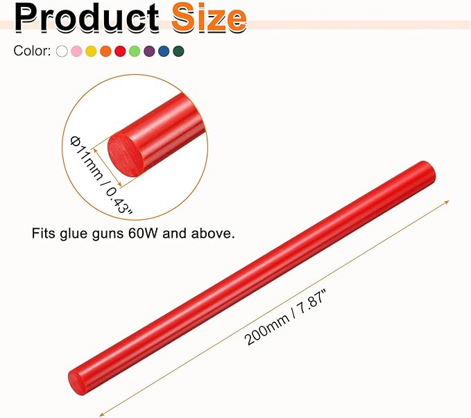 HARFINGTON 10pcs Hot Glue Sticks 0.43" Dia x 7.87" Long EVA Mini Hot Melt - Image 2