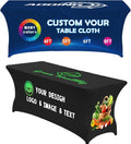Custom Table Cloth with Business Logo 4FT 5FT 6 FT 8 FT Spandex Customized by Unite+Stone