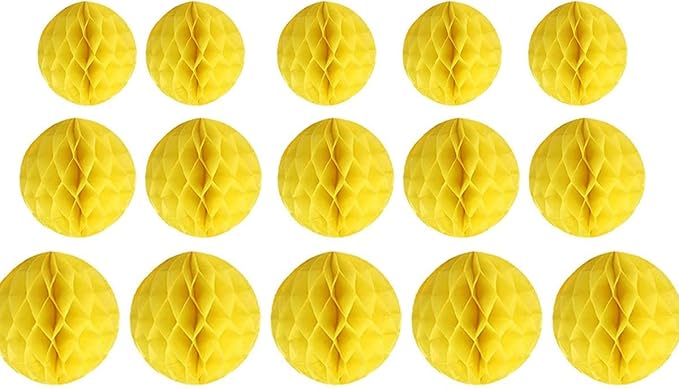 15pcs Honeycomb Balls Decorations 4'' 6'' 8'' Party Honeycomb Ball Flowers by Yangeey
