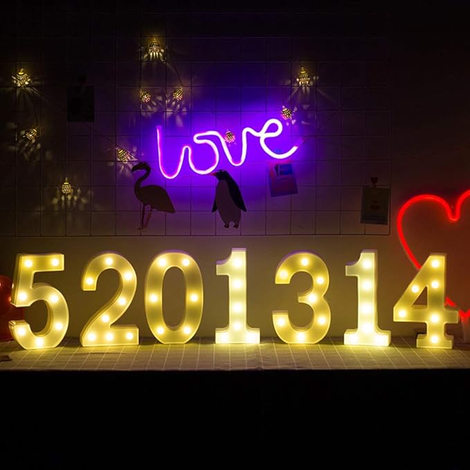 MUMUXI Marquee Light Up Letters | Large Light Up Numbers | Battery Powered and - Image 4