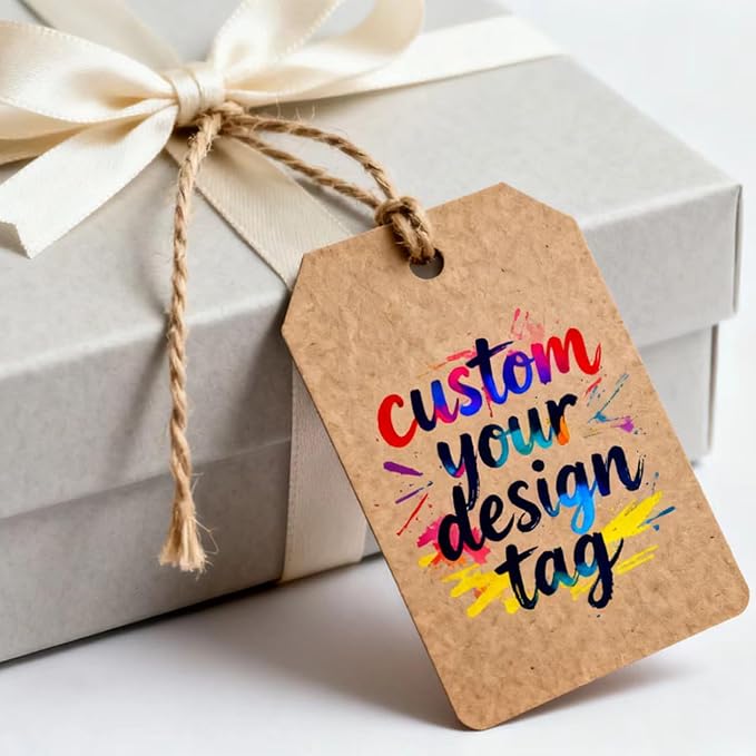 Custom Brown Kraft Paper Tags, Personalized Your Logo and Text Price Hang Tags - Image 2