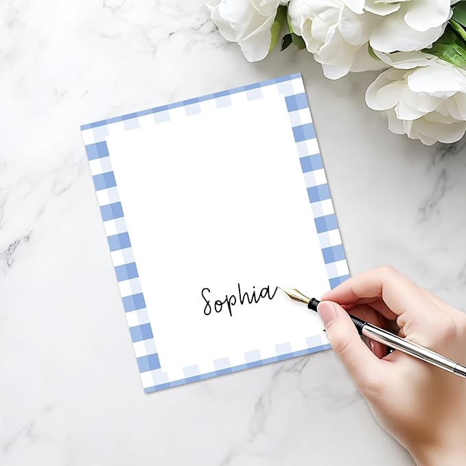 25 Pack Blue Border Place Cards, Editable Name Cards - Image 3