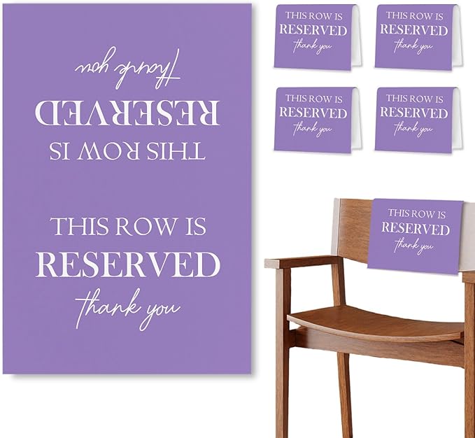 Reserved Seating Chair Signs, This Row Is Reserved Pew Cloths Seating by Unknown