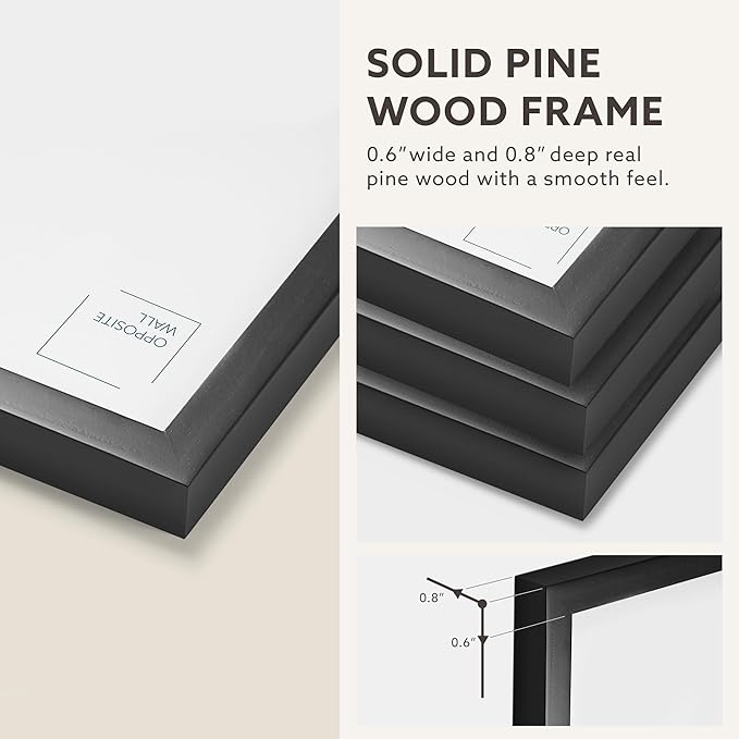 Opposite Wall - 50x70 cm - Black Solid Wood Picture Frame - Lightweight - Image 6