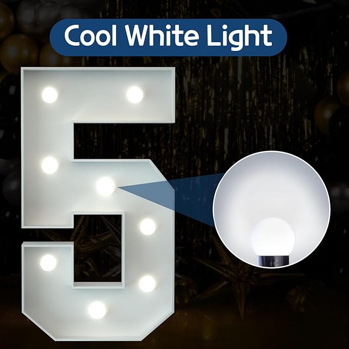 Marquee Numbers 3 Feet Tall Big Light Up Numbers 5th 25th 50th Birthday - Image 2