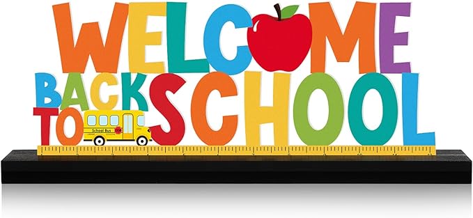 Welcome Back to School Metal Sign First Day of School Table Decor Metal Word by thebeautifuldecoryouwant