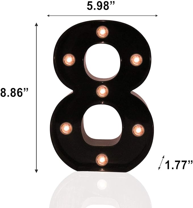 Light Up Black Alphabet Marquee Number Sign LED Marquee Number Lights Sign - Image 6