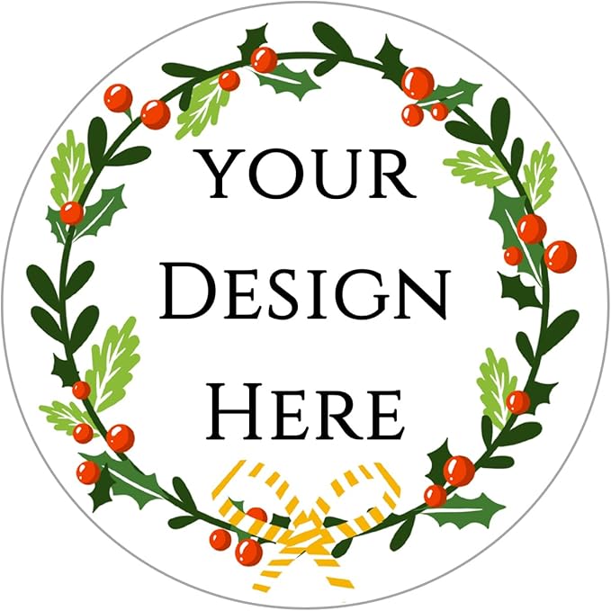 100-1000pcs Custom Stickers Merry Christmas Stickers Personalized Labels by Unknown