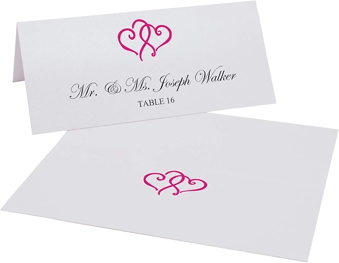 Linked Hearts Printable Place Cards, Laser & Inkjet Printers - Image 2