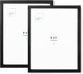 Opposite Wall - Set of 2-8.5 x 11 in - Black Solid Oak Wood Picture Frames - by OppositeWall