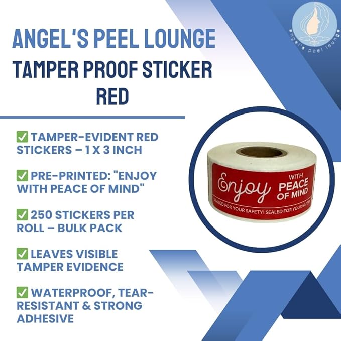 Angel's Peel Lounge Tamper Proof Stickers Roll — Tamper Evident Stickers - Image 3