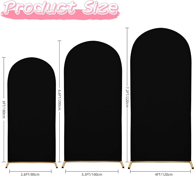 Wedding Arch Covers Arch Backdrop Cover Arch Stand Covers 7.2FT 6.6FT 6FT Set - Image 5