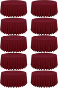 10 Pack Burgundy Round Tablecloths by REWOMC