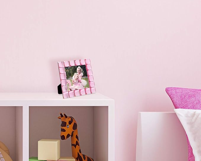 Isaac Jacobs Decorative Sparkling Light Pink Jewel Picture Frame, Photo Display - Image 6