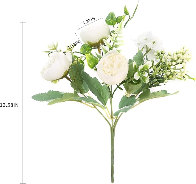 Artificial Flowers Fake Peony Silk Mini Plastic Bridal Flowers - Image 2