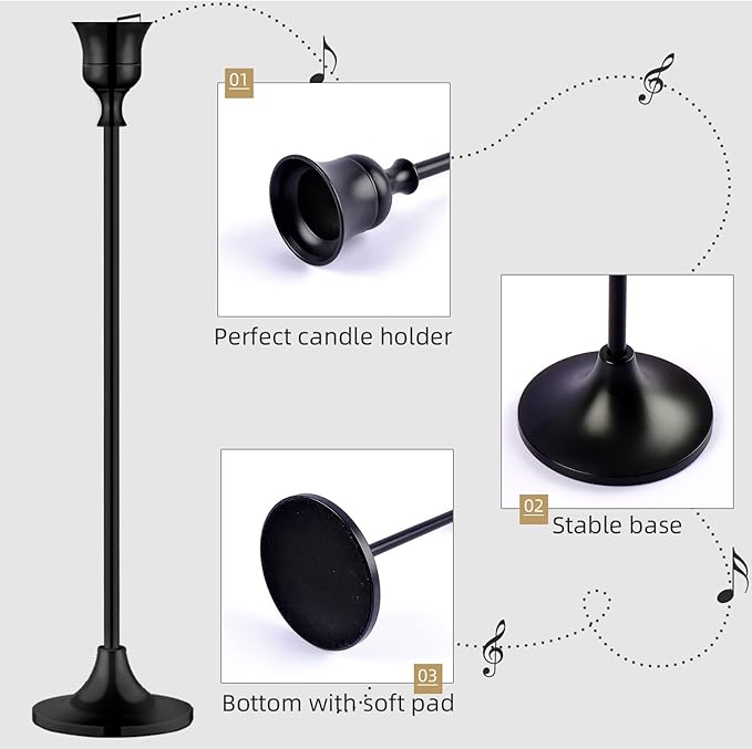 Vintage Black Candelabra Candle Holders - Image 4
