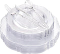 Liacere 150PCS Clear Silver Plastic Plates & Disposable Silver Plastic by Liacere