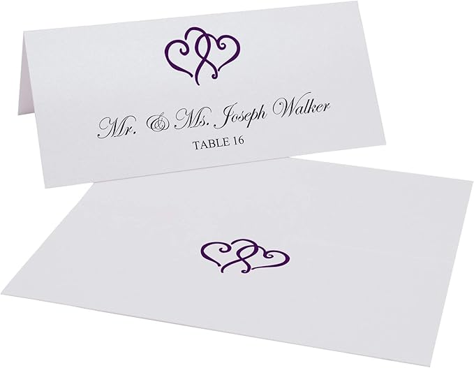 Linked Hearts Printable Place Cards, Laser & Inkjet Printers - Image 2