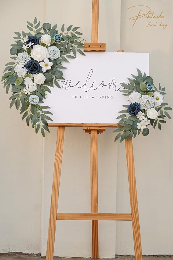 Faux Flower Swag Set of 2 for Wedding Welcome Signs Floral Swag Wedding - Image 5