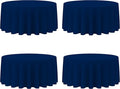 BRILLMAX 4 Pack Navy Blue Round Tablecloths 132 Inch by BRILLMAX