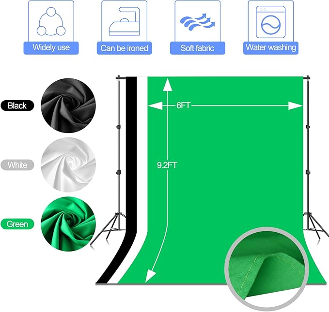 EMART Photo Video Studio Backdrop Stand Kit, 7×10ft Adjustable Photography - Image 4