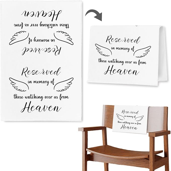 Reserved Seating Chair Signs, In Loving Memory Memorial Wedding Sign Pew Cloths by Unknown