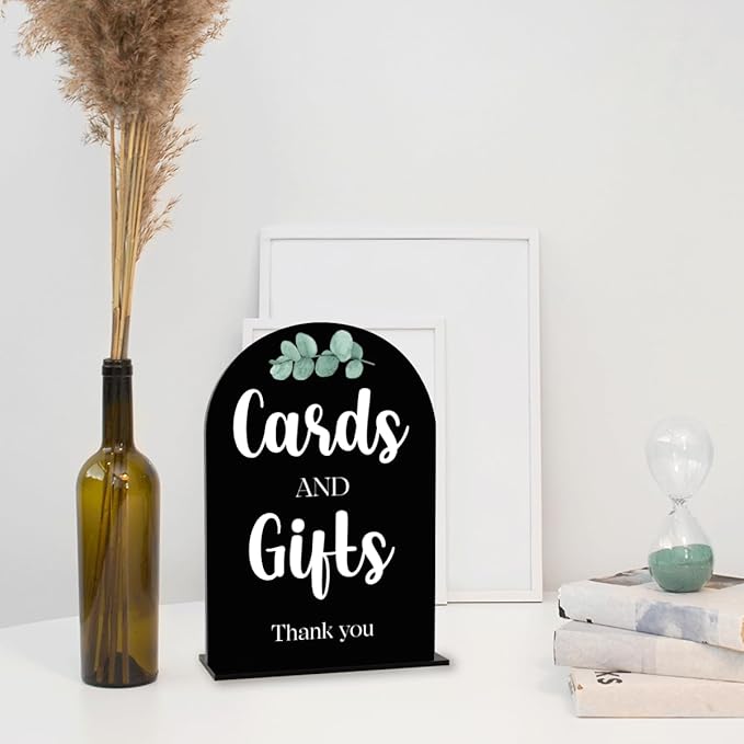 Black Cards and Gifts Sign for Wedding, Wedding Engagement Bridal Shower Baby - Image 3