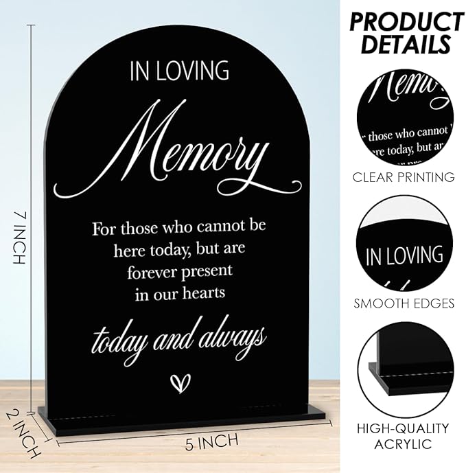 Black In Loving Memory Wedding Sign, In Memory Wedding Sign - Image 2